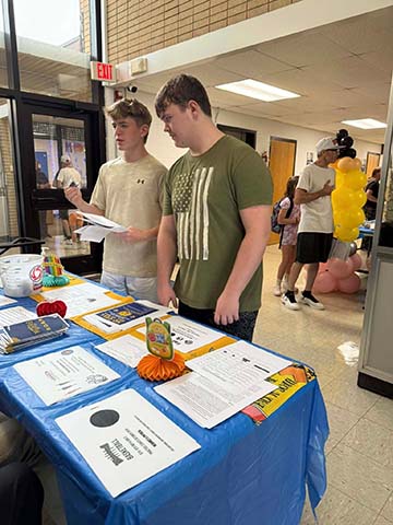 Students at open house
