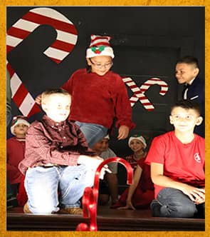 Students with candy canes
