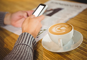 Parent checking school calendar online via mobile phone