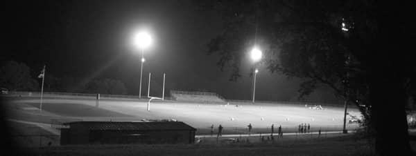 Football field at night