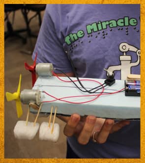 Student working on a technology project