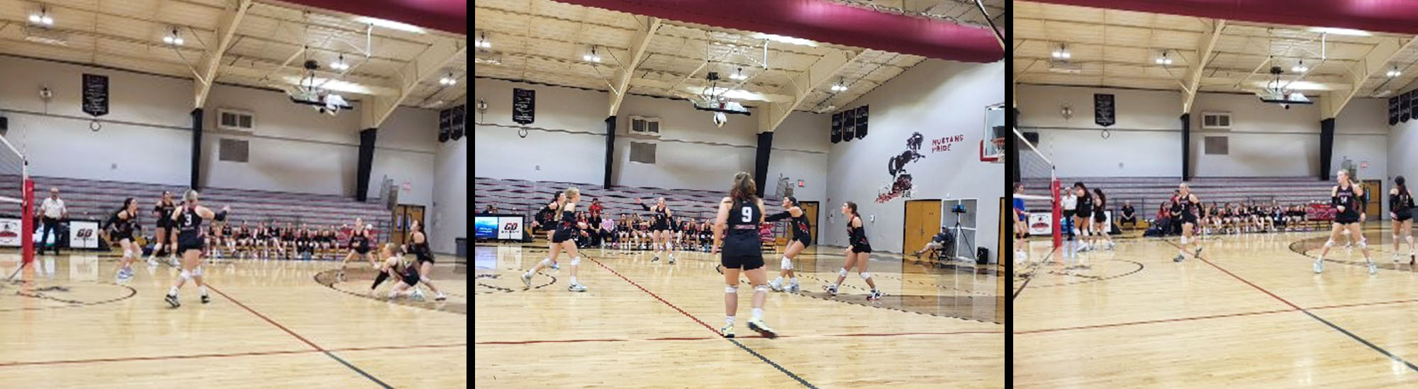 Photo collage of girls volleyball game