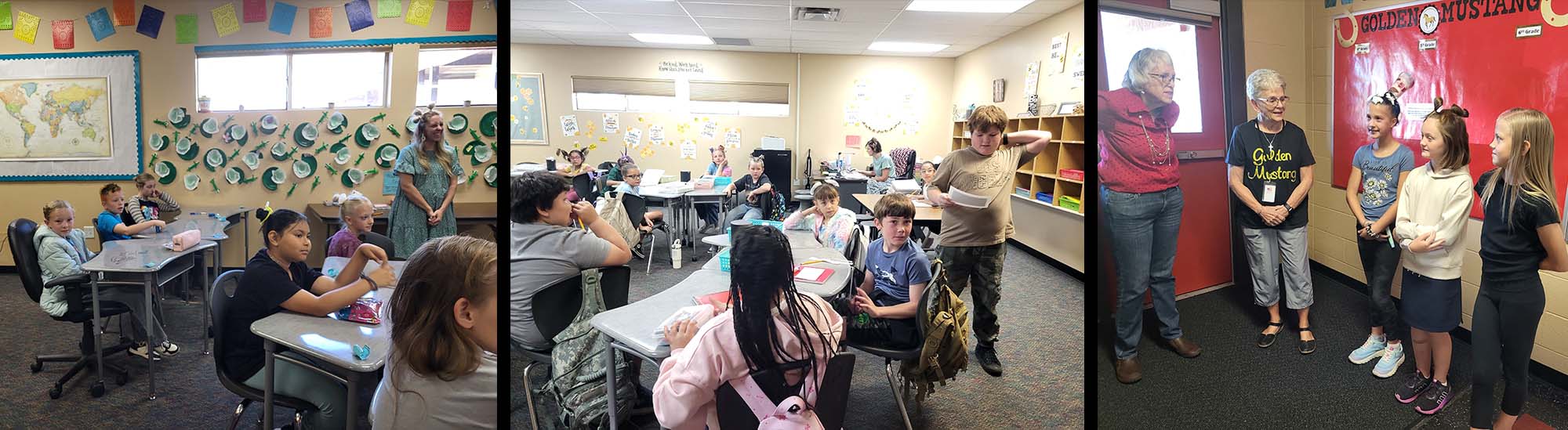 Students at school in class