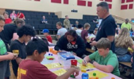 Students enjoying STEAM night