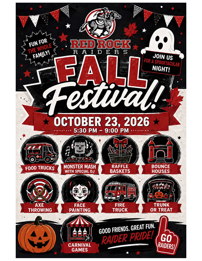 Red Rock Raiders Fall Festival flyer