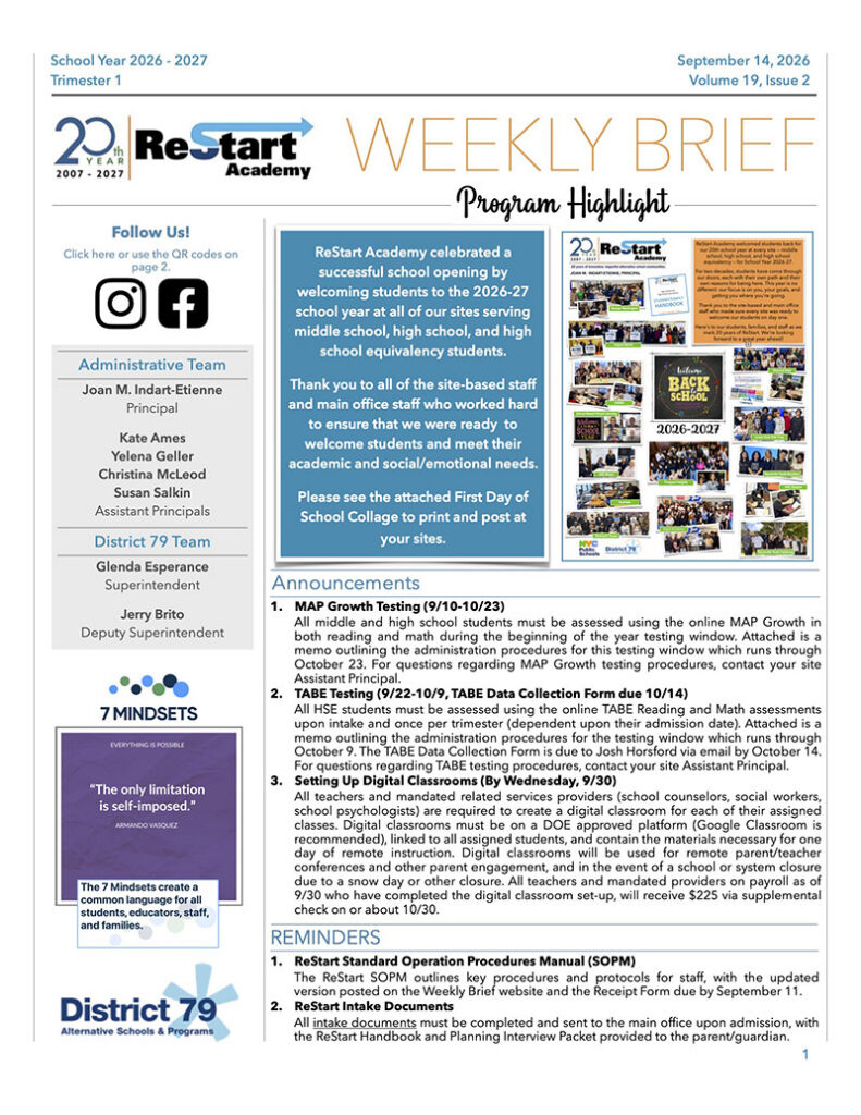 Site Highlights newsletter for September 14, 2026