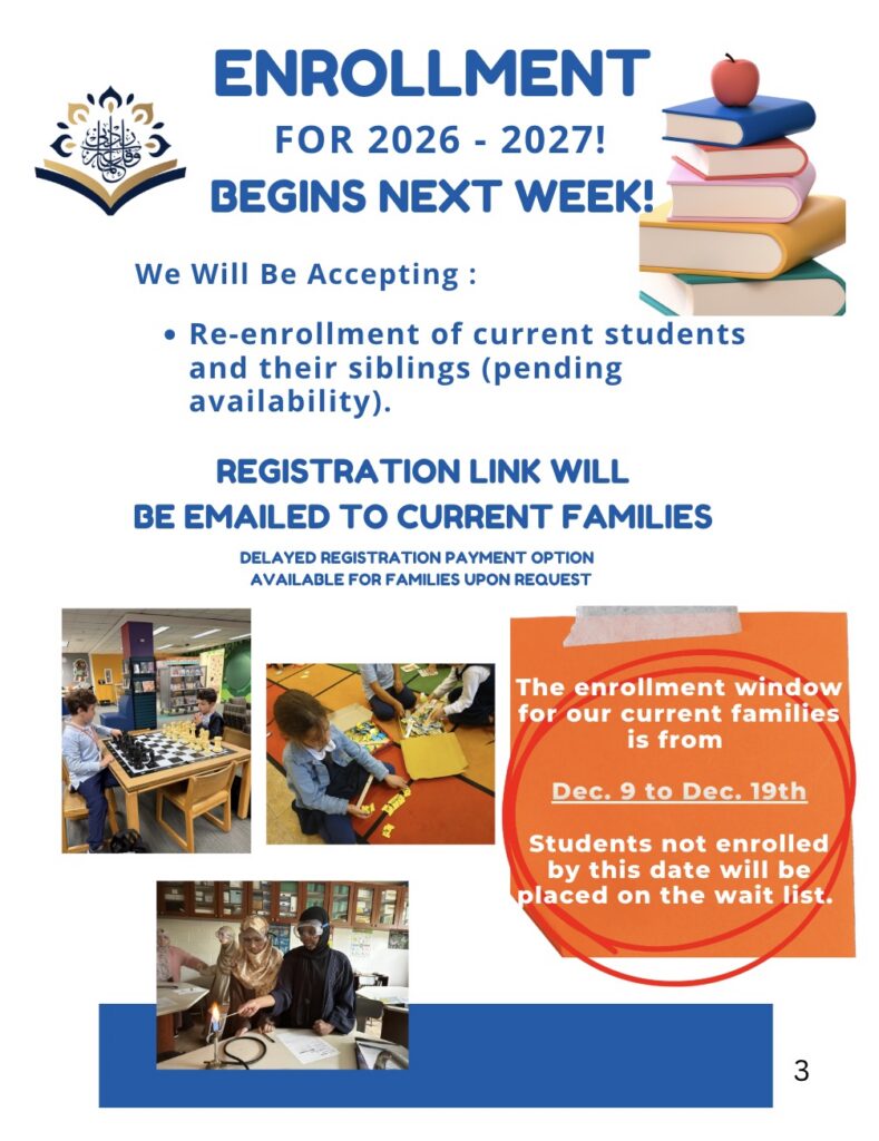 Enrollment for 2026-2027 begins next week! flyer