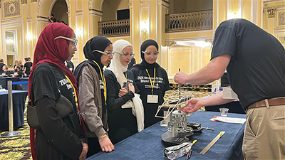 Students at the MDOT Bridge competition