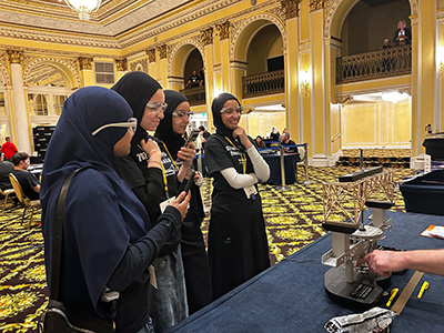 Students at the MDOT Bridge competition