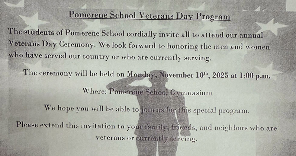 Pomerene School Veterans Day Program