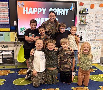 Teacher with her students