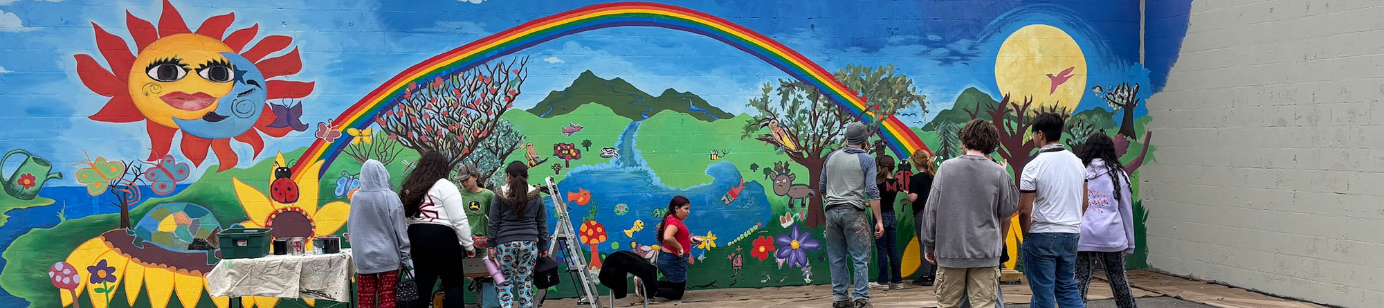 School mural with a fresh coat of paint