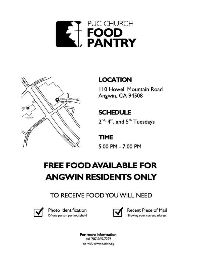 PUC Church Food Pantry flyer