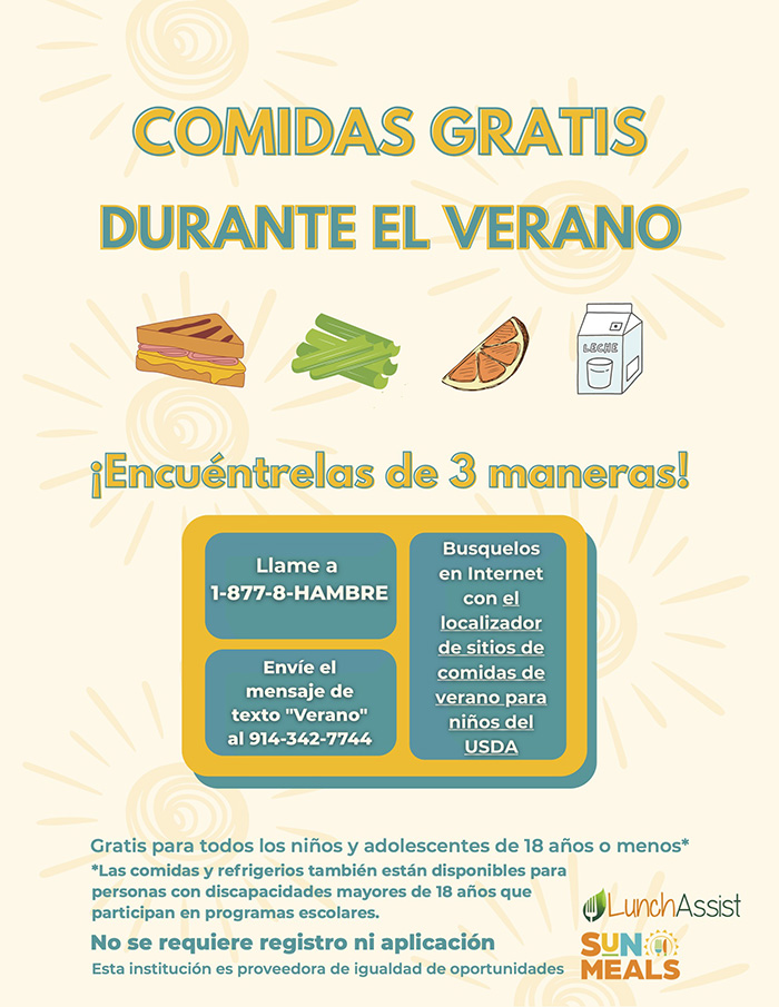 Free Summer Meals flyer in Spanish