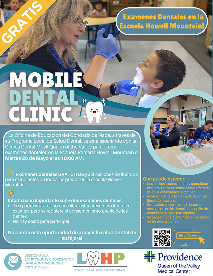 Mobile Dental Clinic flyer in Spanish