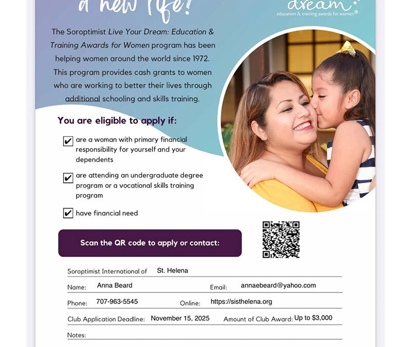 Live Your Dream: Education & Training Awards for Women Program