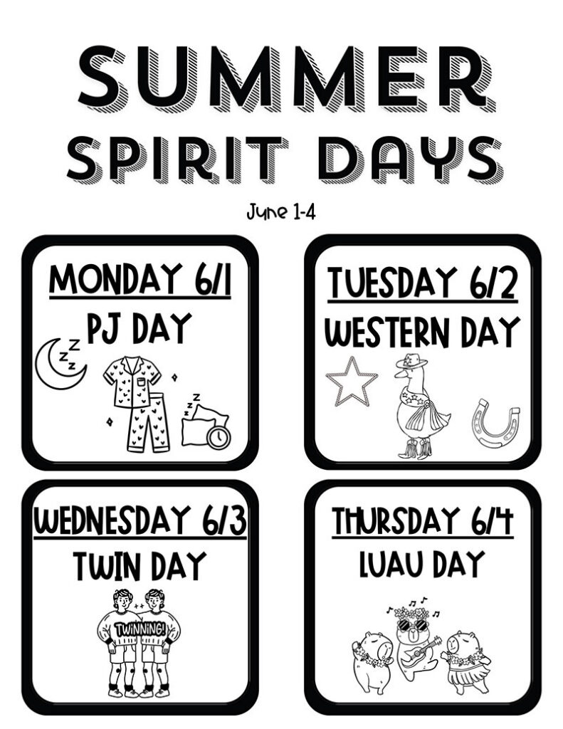 Summer Spirit Days flyer