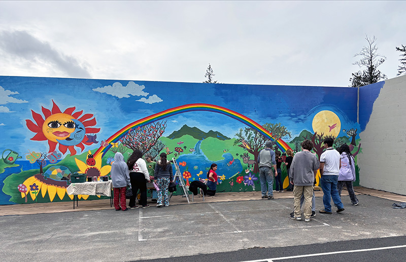 School mural with a fresh coat of paint