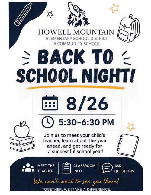Back To School Night flyer 0826