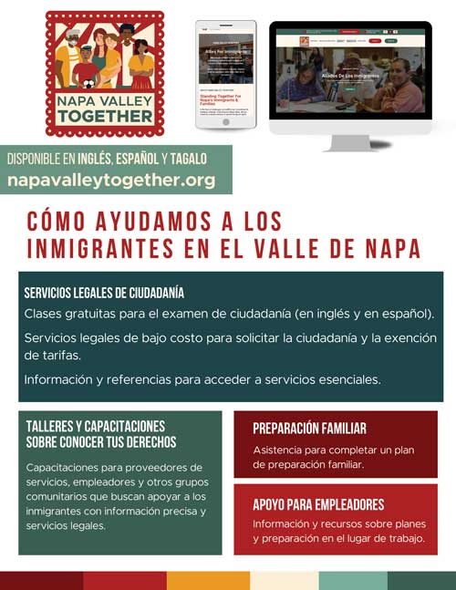 Napa Valley Together Flyer - Spanish