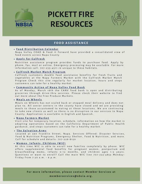 Pickett Fire Resources Available for Families in Need flyer