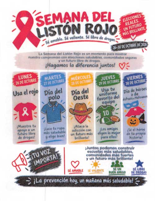 Red Ribbon Week Schedule Spanish