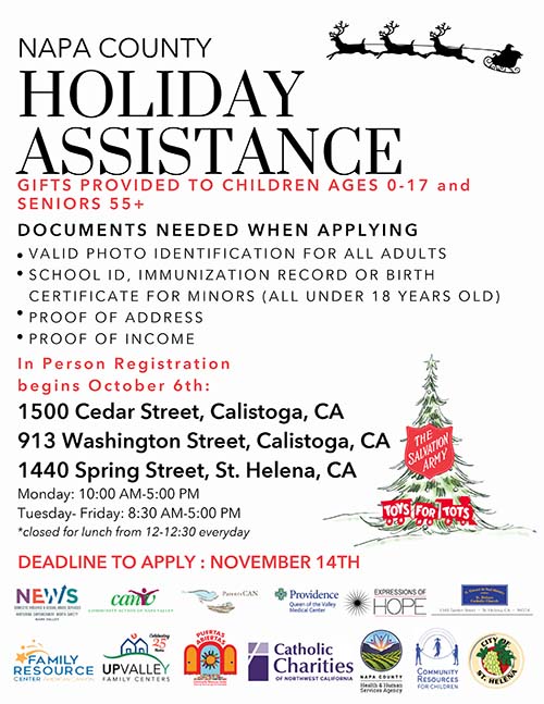 Napa County Holiday Assistance Flyer