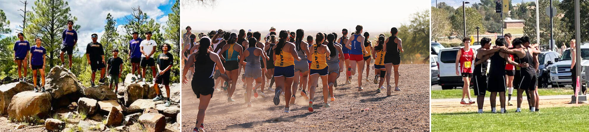 Photo collage of cross country team