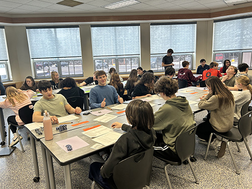 Mrs. Huff’s class learning about synchronous flow