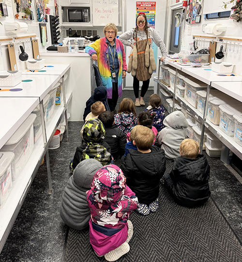 Pre-K enjoying a learning experience in the Mobile Ag Ed Science Lab