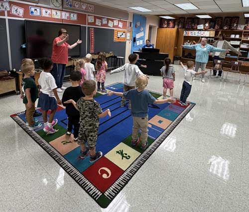 students dancing