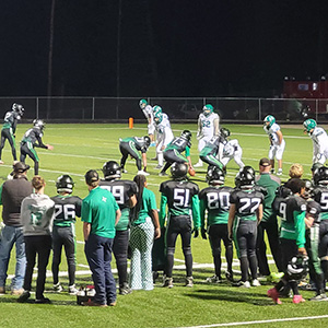 Football game on the field