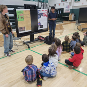 Students watching a presentation