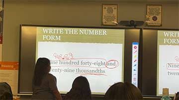 students looking at a powerpoint