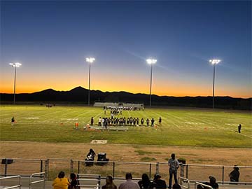 Football team on field