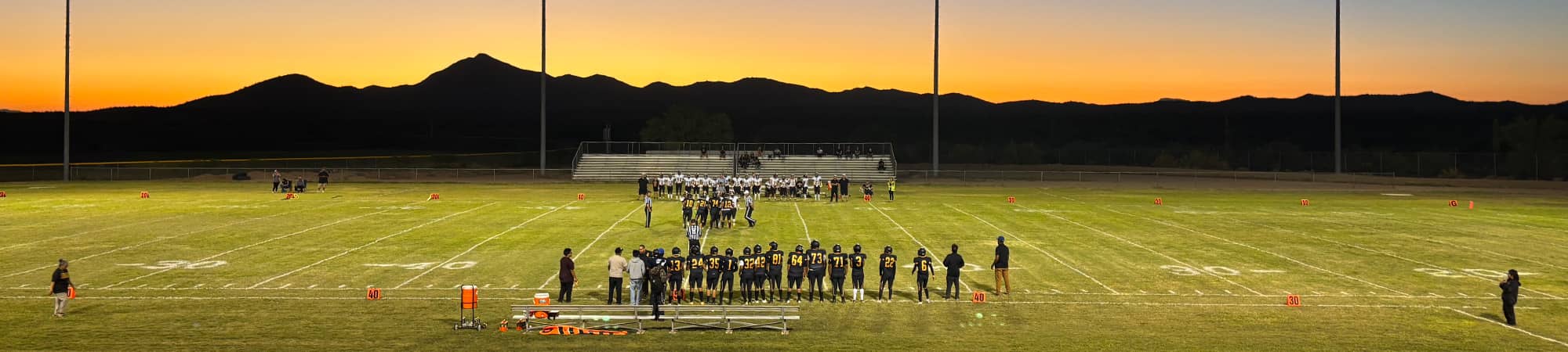 Football team on field