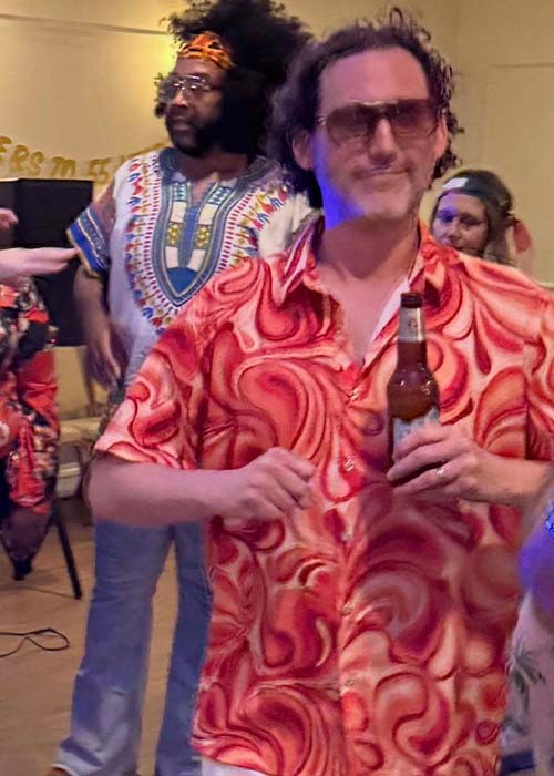 Male teacher dancing