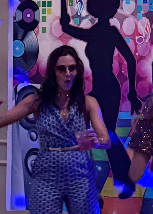 Female teacher dancing