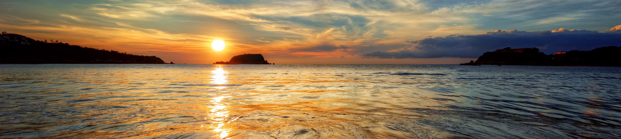 Colorful seaside beach sunrise