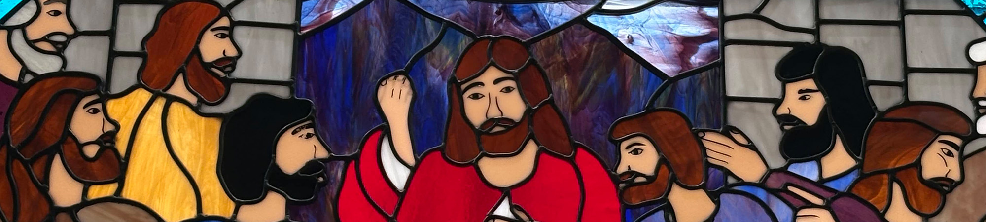 Stained glass of the Last Supper