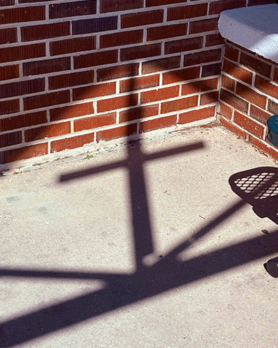 sunshine making a shadow of a cross