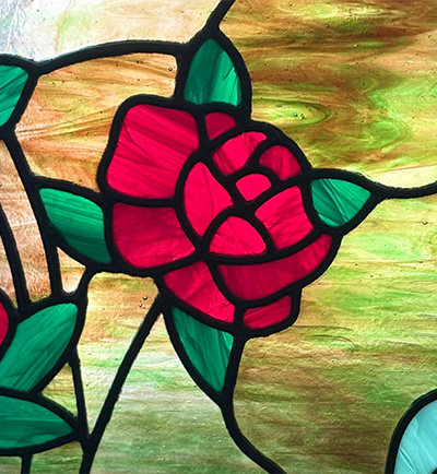 A stained glass rose