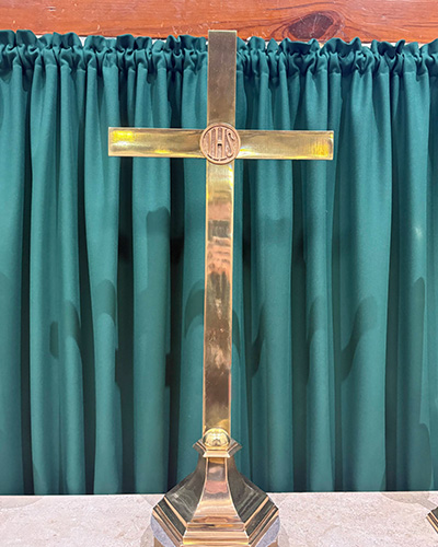 A cross on a table