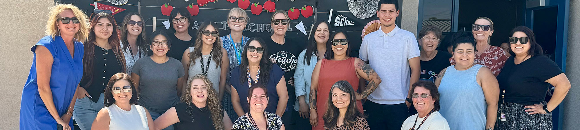 Staff member group photo for the first day of school
