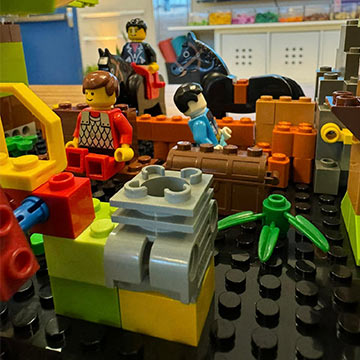 Closeup of Lego display Closeup of Lego display