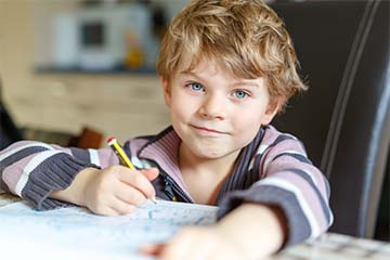 Student working on homework