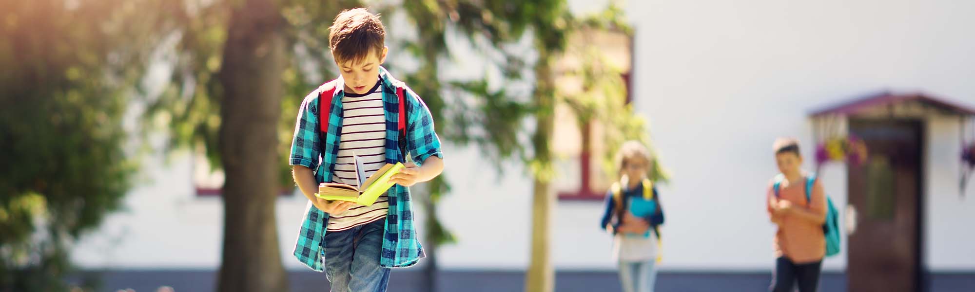 Student walking home from school