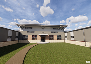 Artist rendering of outside courtyard