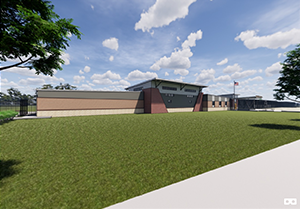Artist rendering of school building