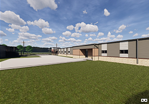 Artist rendering of outside building